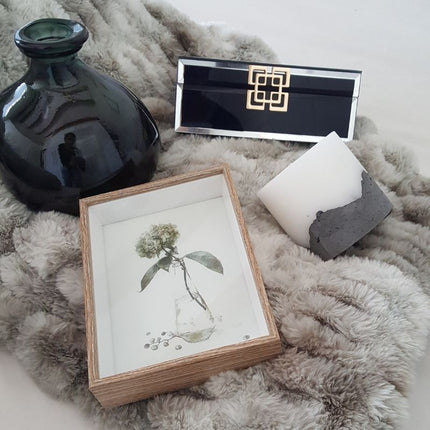 Mother’s Day decor gift set with candle, throw, vase, jewellery box and picture frame.