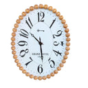 Large Oval Clock with wood bubble frame