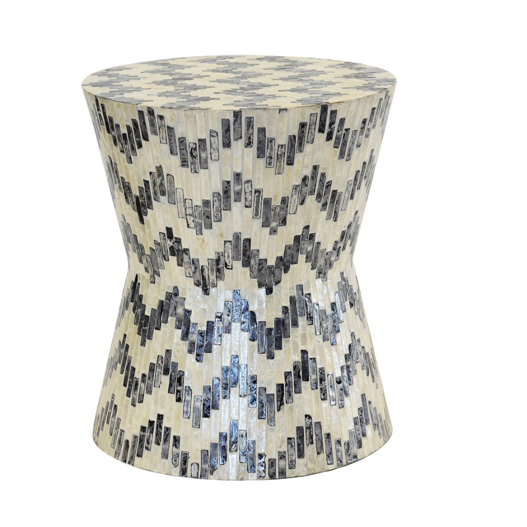 Chevron Capiz Shell Accent Table