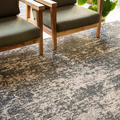 Azulejo Bronze Area Rug in Living room