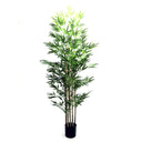 Large 200cm artificial bamboo tree with seven realistic trunks and abundant green leaves in black pot