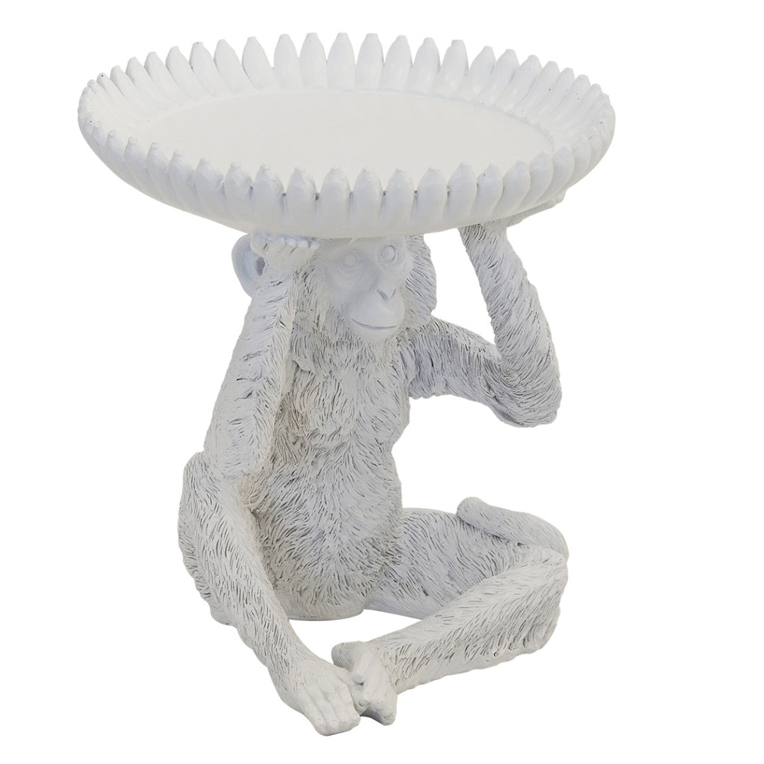 white banana monkey serving bowl, a unique and detailed resin figure that adds a touch of playful sophistication.