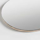 Designer round wall mirror for South African homes, birchwood finish.