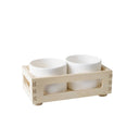 Double birch planter box with pot
