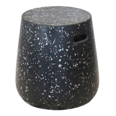 Black Terrazzo Stool | Side Table - Woodka Interiors