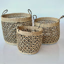 Woven home storage baskets in natural tones- set of 3
