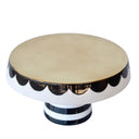 large Black and White Cake Stand with gold round top