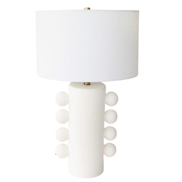 Side Bobble Ceramic Table Lamp - White Textured Finish