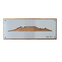 Cape Town skyline wall art in brushed aluminium on wood