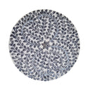 Decorative round accent table with bamboo base from the top