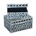 Capiz shell decorative box with vine design