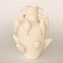 Smooth ceramic bird vase for home décor