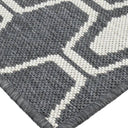 Versatile grey and honeycomb pattern rug for contemporary living spaces