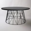 round coffee table with diamond design base