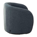 Upholstered Emily Swivel Chair in Hertex Comet Night Sky with a strong swivel base.