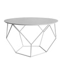 Facet round coffee table in white woodka interiors