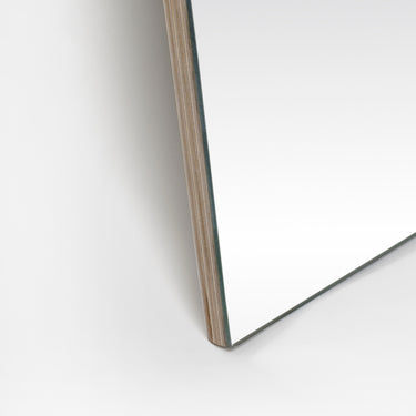 Frameless Floor Mirror with Birchwood Backing