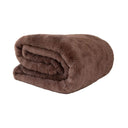 Frostveil Fur throw with frosted faux fur texture and soft mink backing, shown in berry.