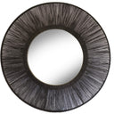 Gigi Round Mirror in Jute Frame Black.