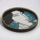 Round Tray with geisha print in lacquer