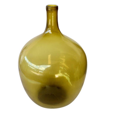 Modern green decorative glass vase for entryway