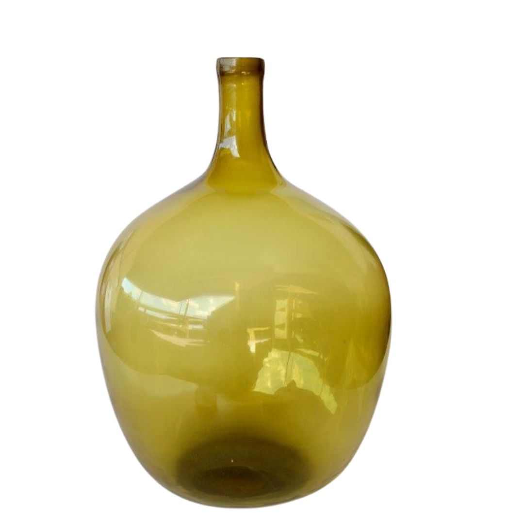 62cm tall green glass bottle vase for table display