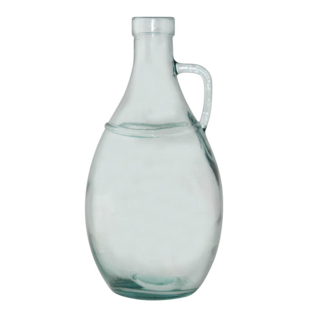 glass vase with handle