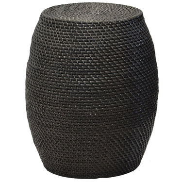 Harmony Rattan Drum Stool - Black | Modern Rattan Furniture
