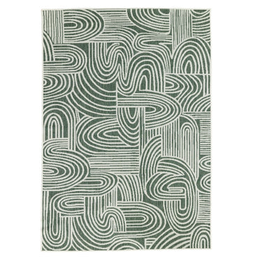 Green and white outdoor rug from the Kinky collection