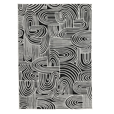 Kinky rug in bold black and white