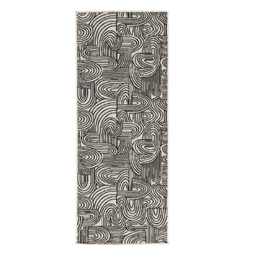 kinky runner rug in black