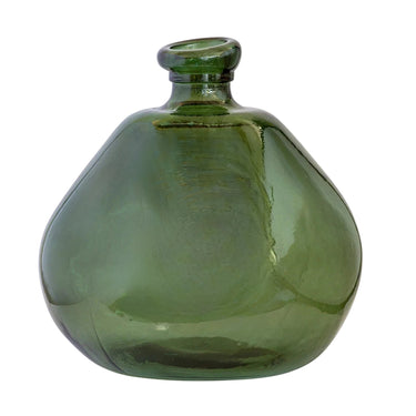 Large Balloon Green Glass Vase by Woodka Interiors