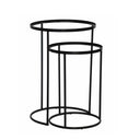 Leah nesting table base shown without trays to highlight black powder-coated frame