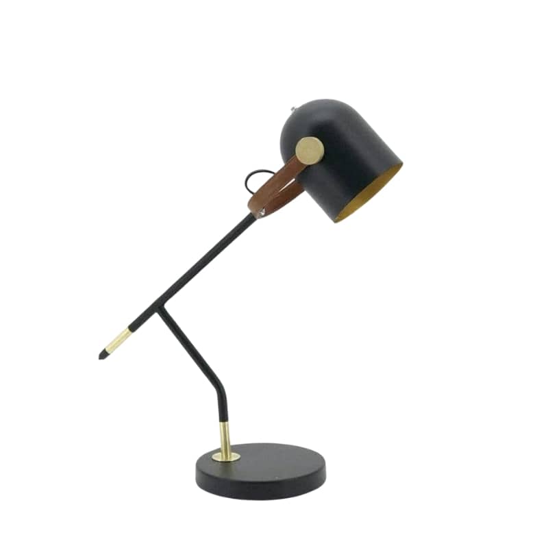 Desk Lamp - Leather Bound Angled in Black