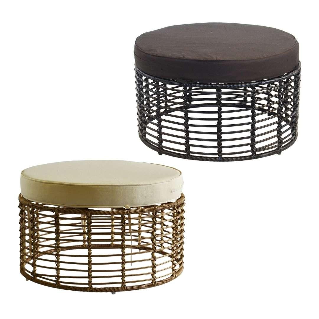 Madison Round Ottoman – Black | Natural