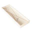 Marble vanity tray with brass inlay, full front view showing rectangular shape