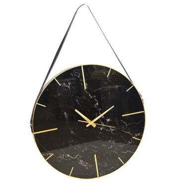 Marble Wall Clock In Black