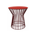 Woodka Interiors Marcel Metal Side Table in Red