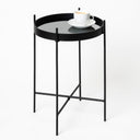 Matt Black Mirror Side Table