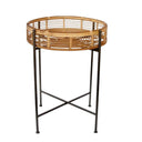 Metal & Rattan Side Table | Woodka Interiors