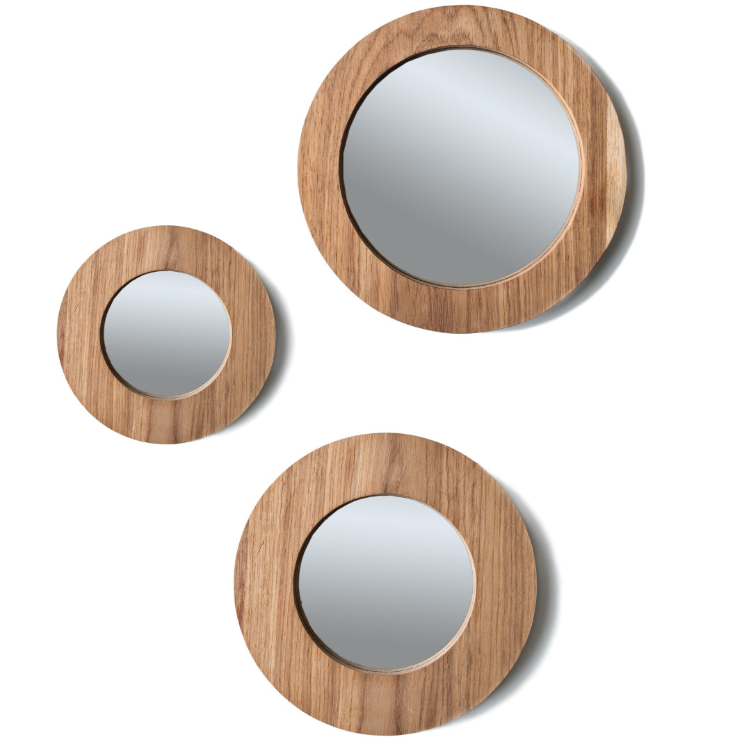 3 Pack mini wall mirrors decorative with Australian blackwood frame