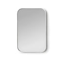 Wall-mounted white rectangle mirror for living room entryway.