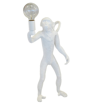 Standing Monkey Table Lamp in white