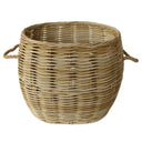 Oval rattan basket with rope handles