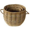 Nesting oval rattan baskets for home organization