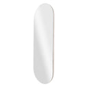 pod shaped wall mirror showing floating effect