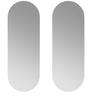 Birch-backed frameless wall mirrors in organic pod shape set of 2