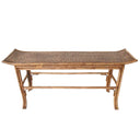 Brown rattan console table for entryway and dining room