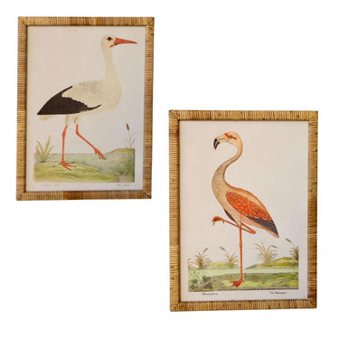 Elegant rattan frame artwork for living room styling