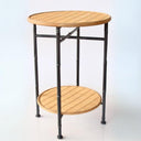 Stylish rattan and metal side table for living room